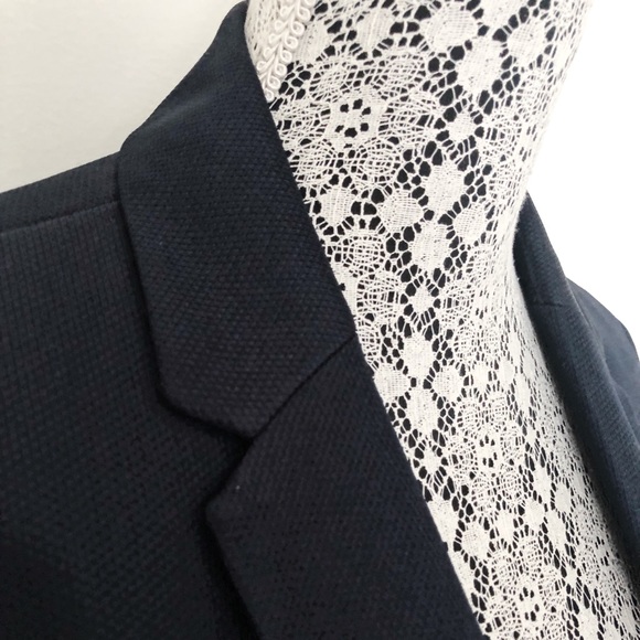 ZARA MAN Textured Navy Blue Blazer, Size L / 42 - Picture 5 of 9